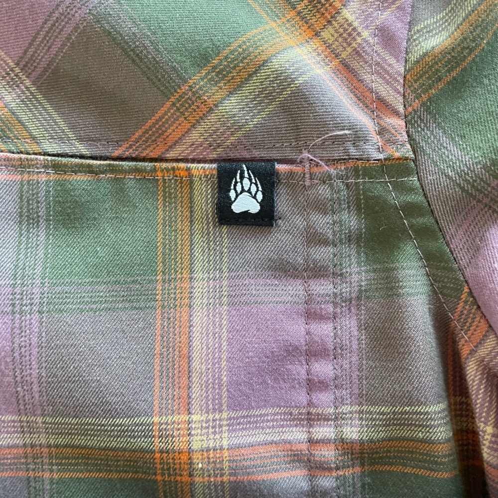 Alaskan Hardgear Button Up Shirt Men Large Purple Plaid Wool Blend Rugged Hiking - Picture 9 of 11
